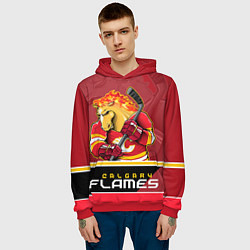 Толстовка-худи мужская Calgary Flames, цвет: 3D-красный — фото 2