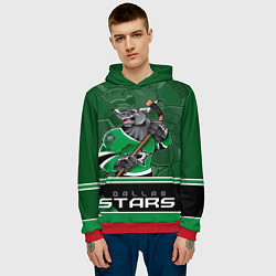 Толстовка-худи мужская Dallas Stars, цвет: 3D-красный — фото 2