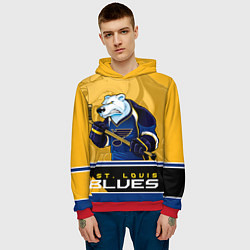 Толстовка-худи мужская St. Louis Blues, цвет: 3D-красный — фото 2