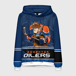 Толстовка-худи мужская Edmonton Oilers, цвет: 3D-белый