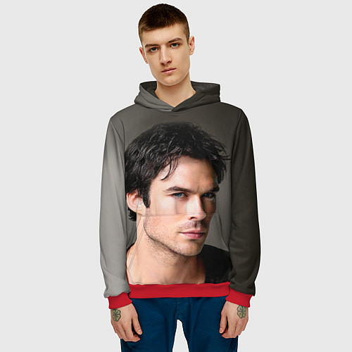 Мужская толстовка Ian Somerhalder / 3D-Красный – фото 3