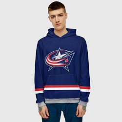 Толстовка-худи мужская Columbus Blue Jackets, цвет: 3D-меланж — фото 2