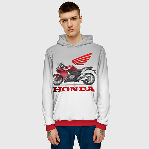Мужская толстовка Honda 2 / 3D-Красный – фото 3