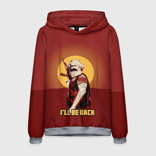 Мужская толстовка Маркс: Ill Be Back / 3D-Меланж – фото 1