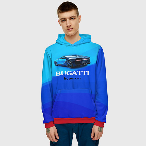 Мужская толстовка Bugatti hypercar / 3D-Красный – фото 3