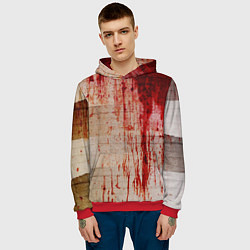 Толстовка-худи мужская Бинты 1, цвет: 3D-красный — фото 2