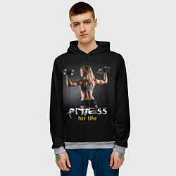 Толстовка-худи мужская Fitness for life, цвет: 3D-меланж — фото 2