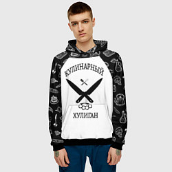 Толстовка-худи мужская Повар 1, цвет: 3D-черный — фото 2