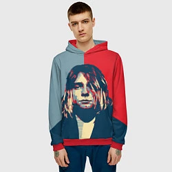 Толстовка-худи мужская Kurt Cobain, цвет: 3D-красный — фото 2