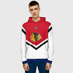 Толстовка-худи мужская NHL: Chicago Blackhawks, цвет: 3D-синий — фото 2