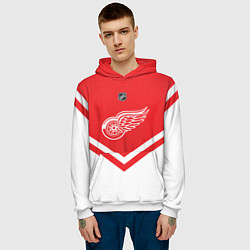 Толстовка-худи мужская NHL: Detroit Red Wings, цвет: 3D-белый — фото 2