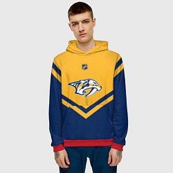 Толстовка-худи мужская NHL: Nashville Predators, цвет: 3D-красный — фото 2