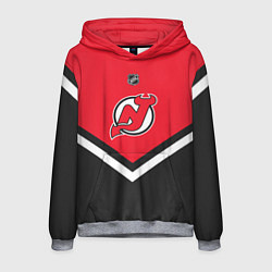 Толстовка-худи мужская NHL: New Jersey Devils, цвет: 3D-меланж