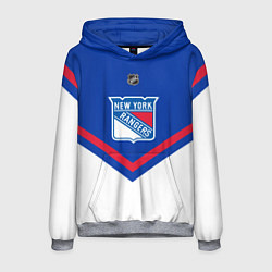 Толстовка-худи мужская NHL: New York Rangers, цвет: 3D-меланж