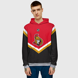 Толстовка-худи мужская NHL: Ottawa Senators цвета 3D-меланж — фото 2