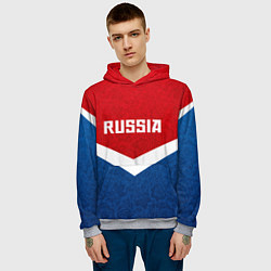 Толстовка-худи мужская Russia Team, цвет: 3D-меланж — фото 2