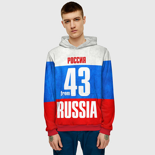Мужская толстовка Russia: from 43 / 3D-Красный – фото 3