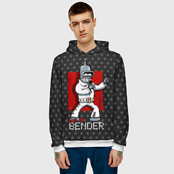 Толстовка-худи мужская Bender Presley, цвет: 3D-белый — фото 2