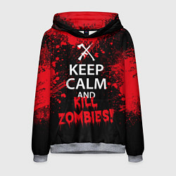 Толстовка-худи мужская Keep Calm & Kill Zombies, цвет: 3D-меланж