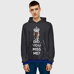 Толстовка-худи мужская Keep Calm & Did You Miss Me?, цвет: 3D-синий — фото 2