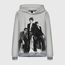 Толстовка-худи мужская BTS Grey, цвет: 3D-меланж