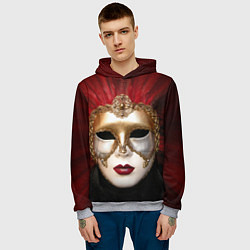 Толстовка-худи мужская Венецианская маска, цвет: 3D-меланж — фото 2