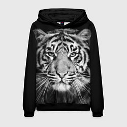Толстовка-худи мужская Мордочка тигра, цвет: 3D-черный