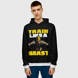Толстовка-худи мужская Train Like a Beast, цвет: 3D-белый — фото 2