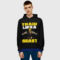 Толстовка-худи мужская Train Like a Beast, цвет: 3D-синий — фото 2