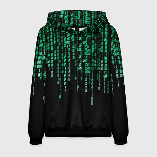 Мужская толстовка Цифровой поток из матрицы / 3D-Черный – фото 1