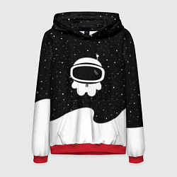 Толстовка-худи мужская Маленький космонавт, цвет: 3D-красный