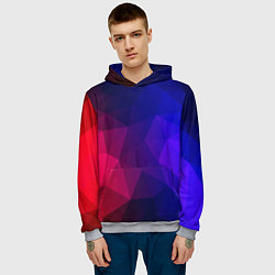 Толстовка-худи мужская Red&Blue, цвет: 3D-меланж — фото 2