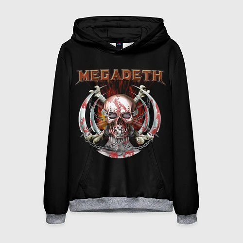 Мужская толстовка Megadeth: Skull in chains / 3D-Меланж – фото 1