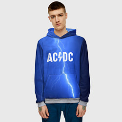Толстовка-худи мужская AC/DC: Lightning, цвет: 3D-меланж — фото 2