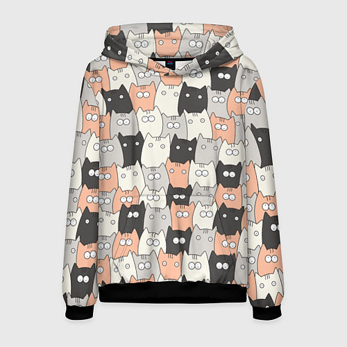 Мужская толстовка Котики / 3D-Черный – фото 1