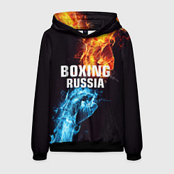 Толстовка-худи мужская Boxing Russia, цвет: 3D-черный