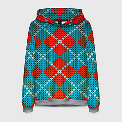 Толстовка-худи мужская Knitting pattern, цвет: 3D-меланж