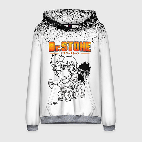 Мужская толстовка Доктор Стоун персонажи / 3D-Меланж – фото 1