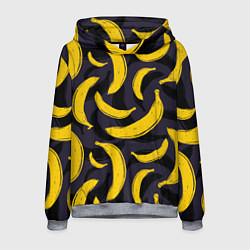 Толстовка-худи мужская Бананы, цвет: 3D-меланж
