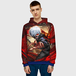 Толстовка-худи мужская Blood, цвет: 3D-синий — фото 2