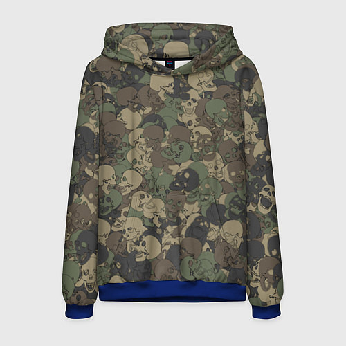 Мужская толстовка Камуфляж с черепами / 3D-Синий – фото 1
