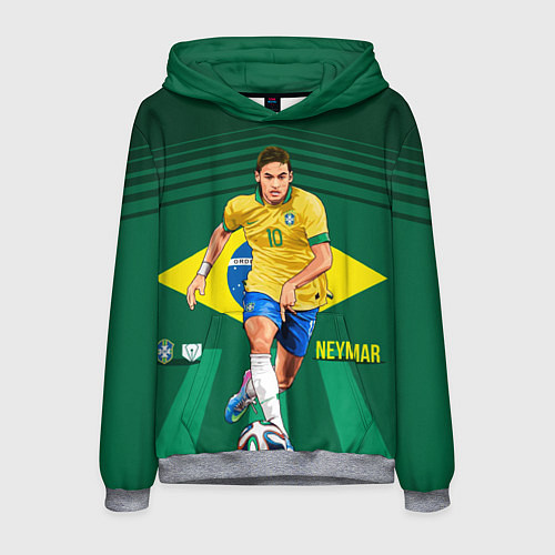 Мужская толстовка Neymar Brazilian / 3D-Меланж – фото 1