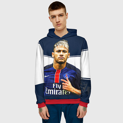 Мужская толстовка Neymar: Fly Emirates / 3D-Красный – фото 3