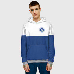 Толстовка-худи мужская Chelsea FC: Light Blue, цвет: 3D-меланж — фото 2