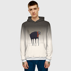 Толстовка-худи мужская Первый снег, цвет: 3D-белый — фото 2