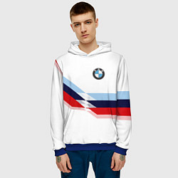 Толстовка-худи мужская BMW БМВ WHITE, цвет: 3D-синий — фото 2