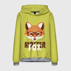 Толстовка-худи мужская Hipster Fox, цвет: 3D-меланж