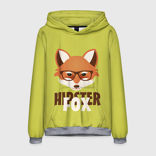 Мужская толстовка Hipster Fox / 3D-Меланж – фото 1