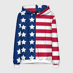 Толстовка-худи мужская USA Flag, цвет: 3D-белый