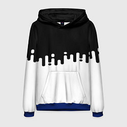 Толстовка-худи мужская Чёрно-белый узор, цвет: 3D-синий